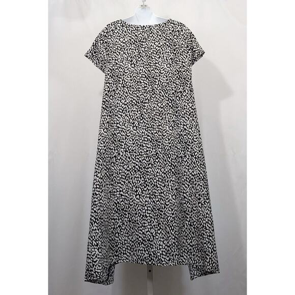 Bryn Walker Dress Black White Print Linen Misses Size M - Picture 3 of 7